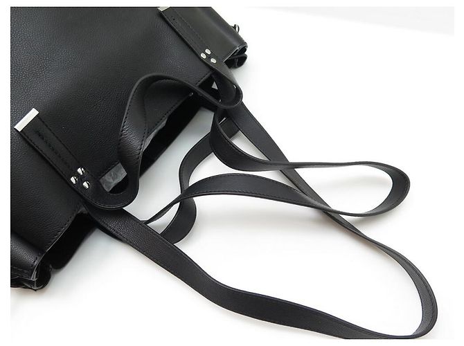 NEU HANDTASCHE JEROME DREYFUSS GEORGES L TOTE SCHWARZ LEDER SILBER HANDTASCHE - Ansicht 5
