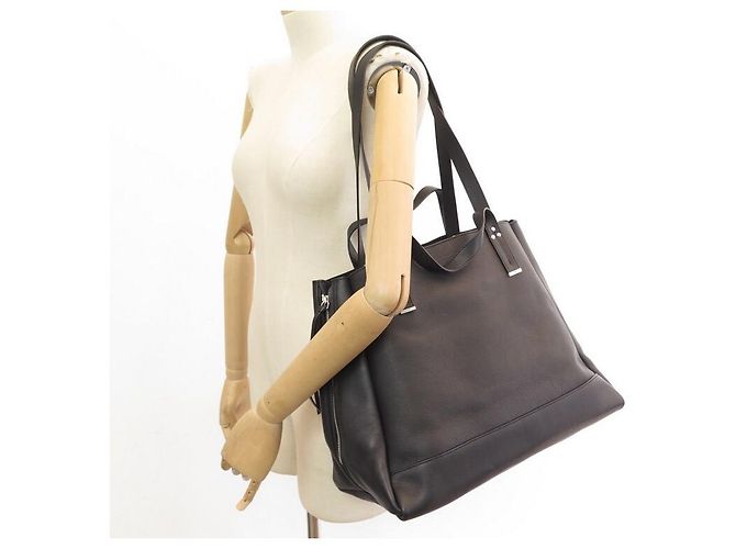 NEU HANDTASCHE JEROME DREYFUSS GEORGES L TOTE SCHWARZ LEDER SILBER HANDTASCHE - Ansicht 6
