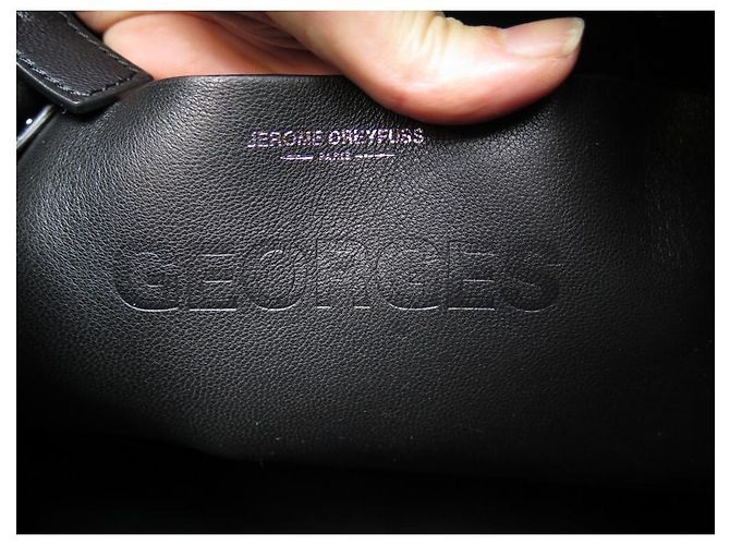 NEU HANDTASCHE JEROME DREYFUSS GEORGES L TOTE SCHWARZ LEDER SILBER HANDTASCHE - Ansicht 9
