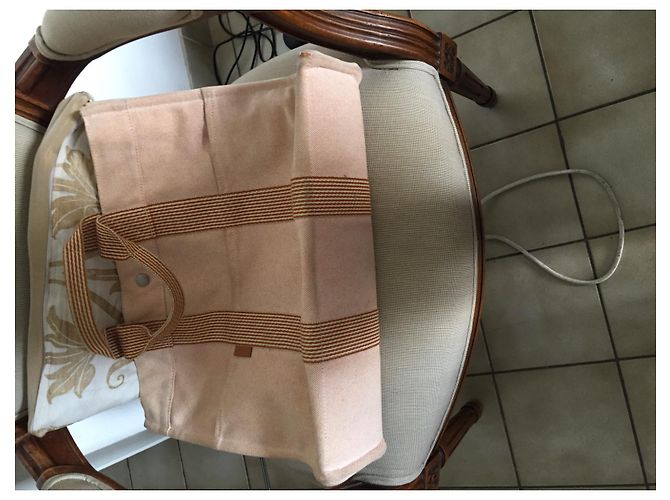 Toto Bag Hermès Toto Tasche Beige Stoff - Ansicht 3