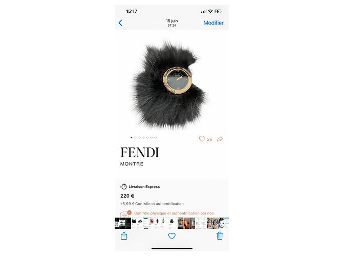 Fendi Uhr aus silberfarbenem Metall - Ansicht 7