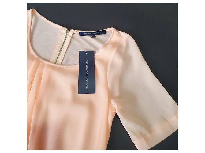 French Connection Spritz Kleid Orange Pfirsich Viskose Angeln - Ansicht 4