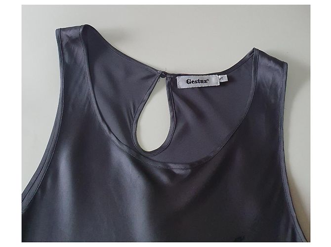 Vestido Gestuz de seda gris Talla 38 - vista 4