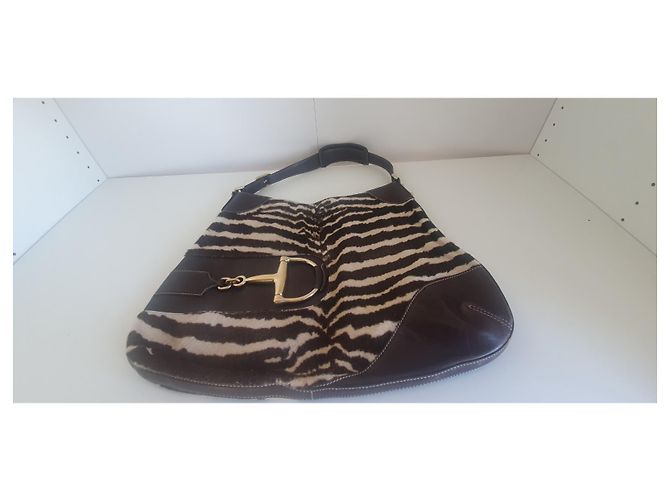 Marmont GUCCI Borsa Hasler Hobo Marrone in cavallino - vista 2