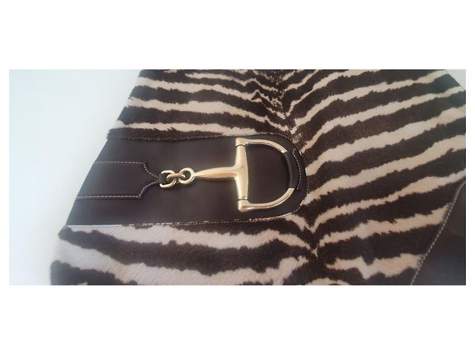 Marmont GUCCI Borsa Hasler Hobo Marrone in cavallino - vista 3