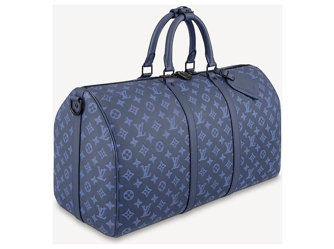 Abbesses Louis Vuitton LV Keepall 50 Ombra blu - vista 3
