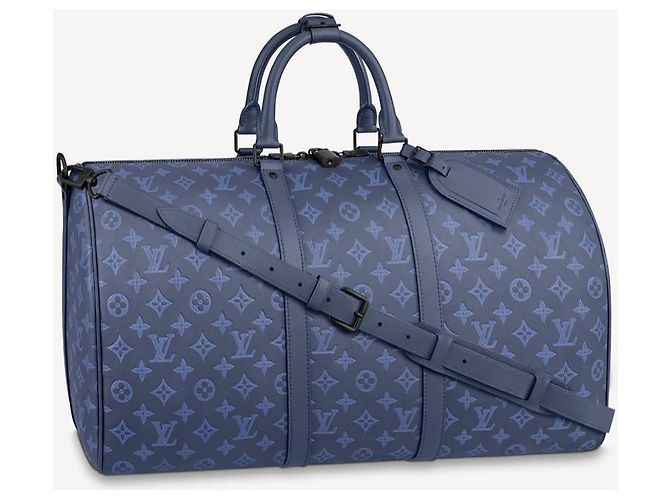 Abbesses Louis Vuitton LV Keepall 50 Ombra blu - vista 4