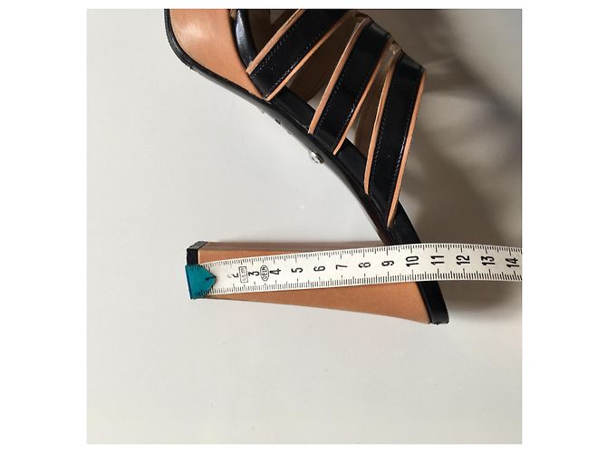 Mule con zeppa Sonia Rykiel in pelle nera e beige Nero - vista 10