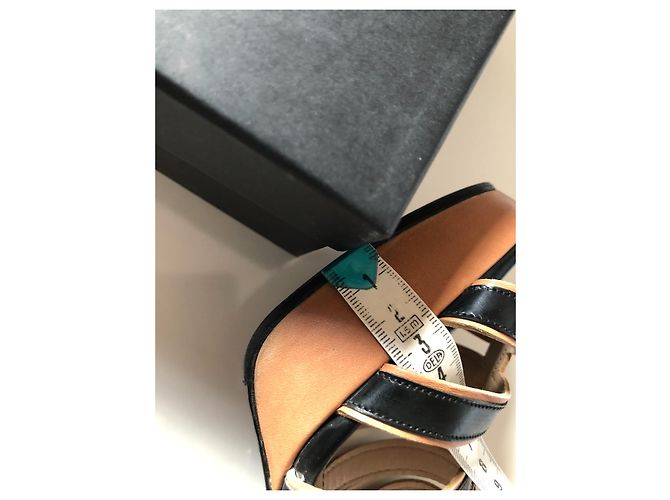 Mule con zeppa Sonia Rykiel in pelle nera e beige Nero - vista 15