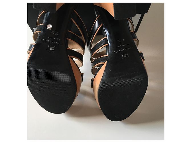 Mule con zeppa Sonia Rykiel in pelle nera e beige Nero - vista 8
