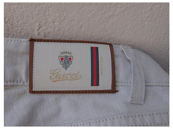 Vaqueros Gucci de Tiro Bajo Crema Algodón Crudo - vista 13