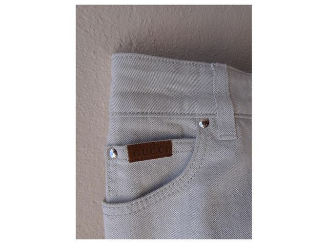Vaqueros Gucci de Tiro Bajo Crema Algodón Crudo - vista 4