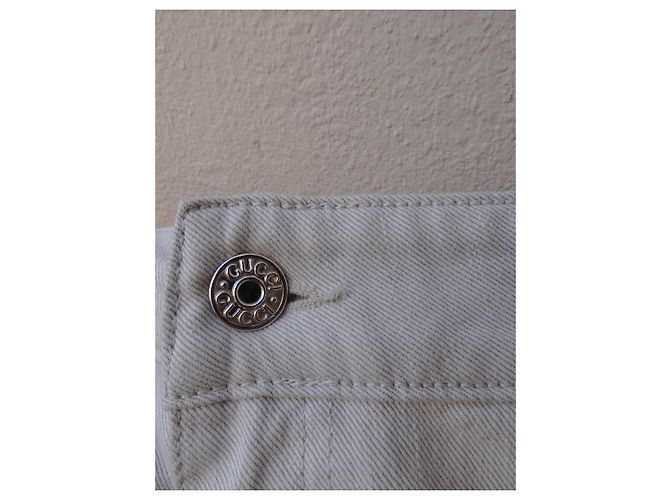 Vaqueros Gucci de Tiro Bajo Crema Algodón Crudo - vista 5