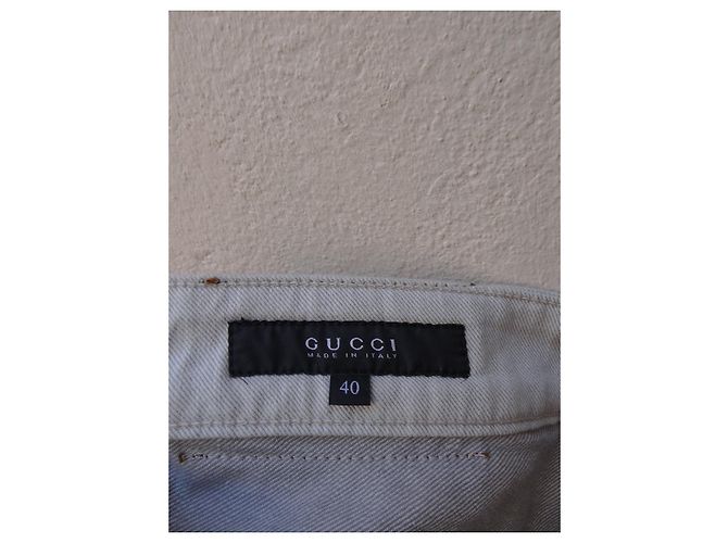 Vaqueros Gucci de Tiro Bajo Crema Algodón Crudo - vista 6