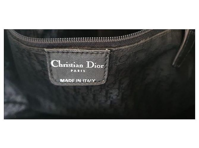 Christian Dior Borsa tote in vernice trapuntata Nero - vista 4
