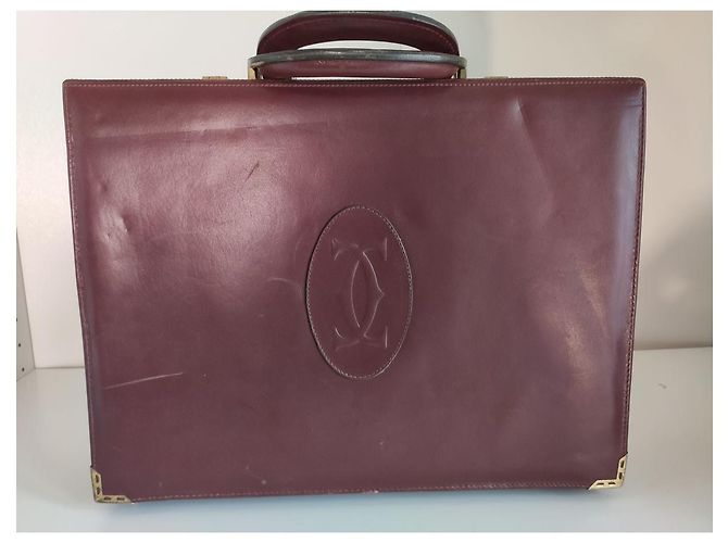 Valigetta Cartier in pelle rosso scuro Bordò - vista 5