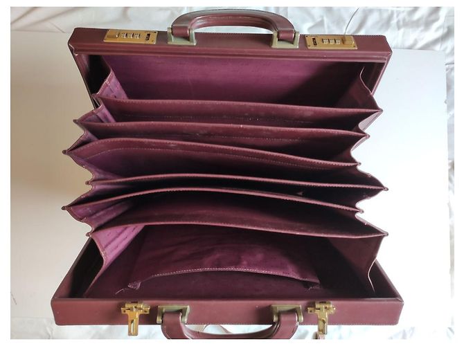 Valigetta Cartier in pelle rosso scuro Bordò - vista 7