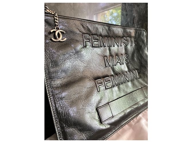 Cambon Pochette Chanel in pelle nera Nero - vista 2