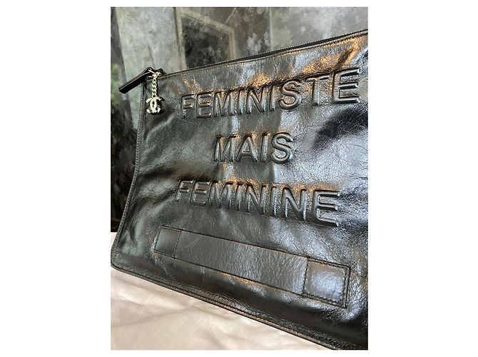Cambon Pochette Chanel in pelle nera Nero - vista 3