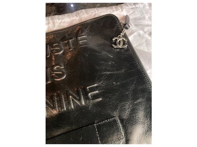 Cambon Pochette Chanel in pelle nera Nero - vista 8