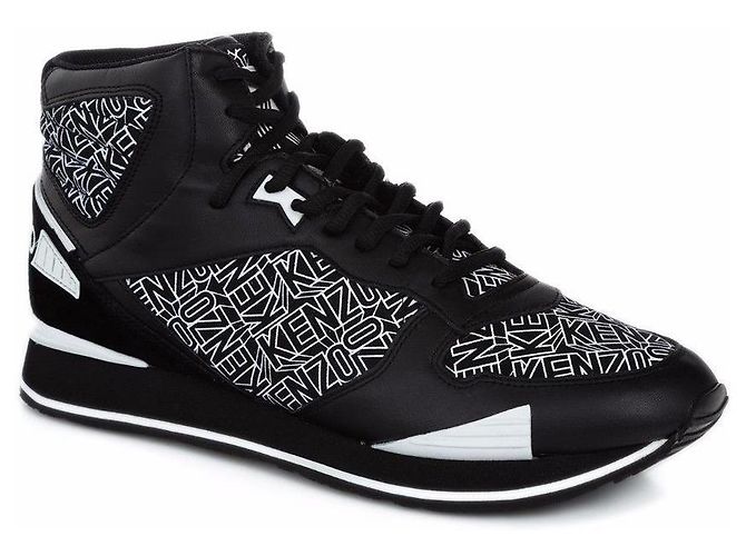 Kenzo Runmid Logo Sneaker schwarz Leder und Textil - Ansicht 2