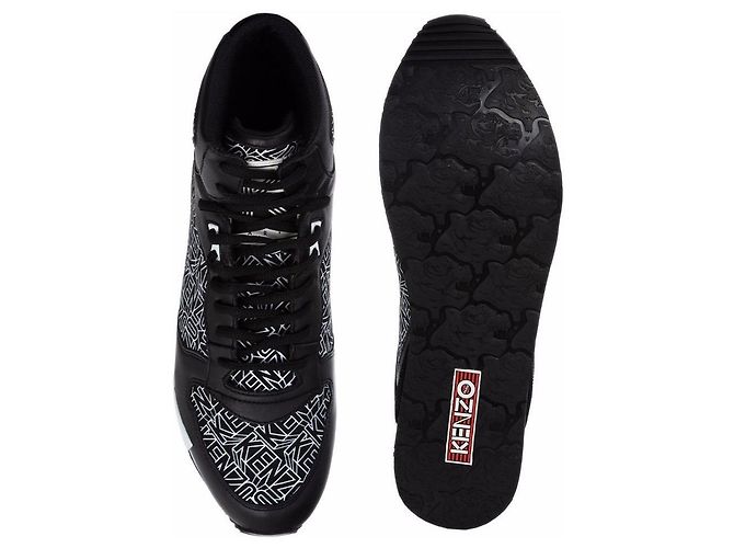 Kenzo Runmid Logo Sneaker schwarz Leder und Textil - Ansicht 4