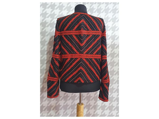 Blazer di paillettes Marc Cain rosso e nero - vista 4