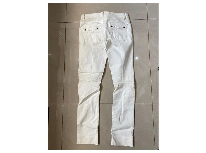 Jeans Pierre Balmain in denim bianco - vista 4