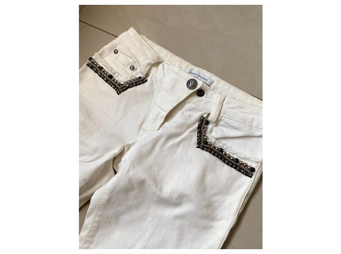 Jeans Pierre Balmain in denim bianco - vista 5