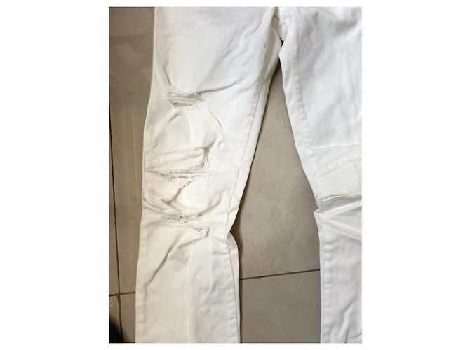 Jeans Pierre Balmain in denim bianco - vista 7