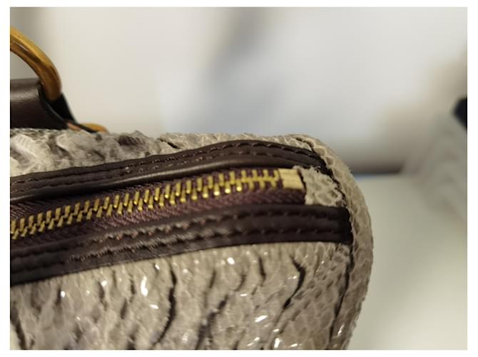 Borsa Prada marrone in pelle e tessuto - vista 6