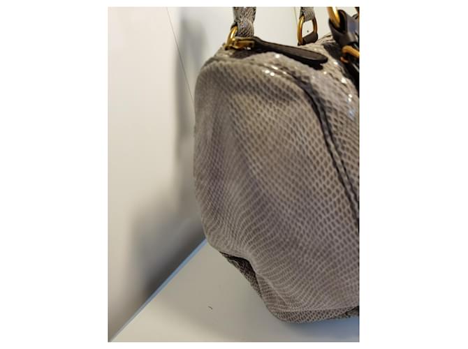 Borsa Prada marrone in pelle e tessuto - vista 8