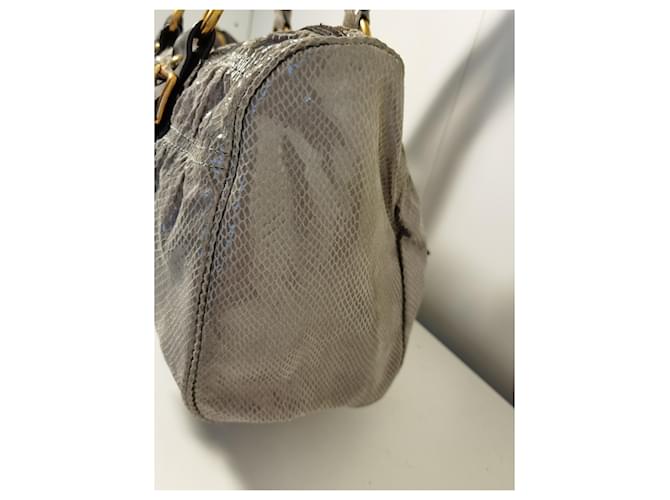 Borsa Prada marrone in pelle e tessuto - vista 9