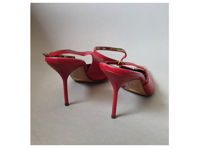Décolleté Dolce & Gabbana in pelle rossa e pelle di serpente Multicolore - vista 3