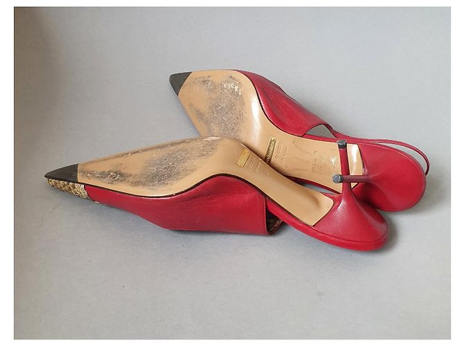 Décolleté Dolce & Gabbana in pelle rossa e pelle di serpente Multicolore - vista 5