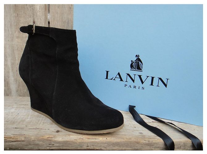 Botines Lanvin p con cuña 37,5 Negro - vista 2