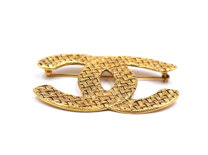 Spilla testurizzata intrecciata in oro CC Chanel D'oro - vista 5