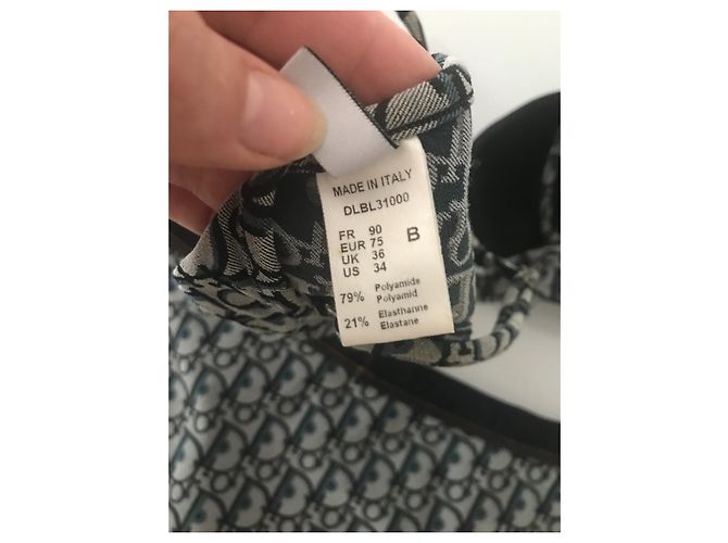Dior Monogramm Badeanzug 2-Teiler Schwarz Blau Dunkelgrau Anthrazitgrau - Ansicht 9