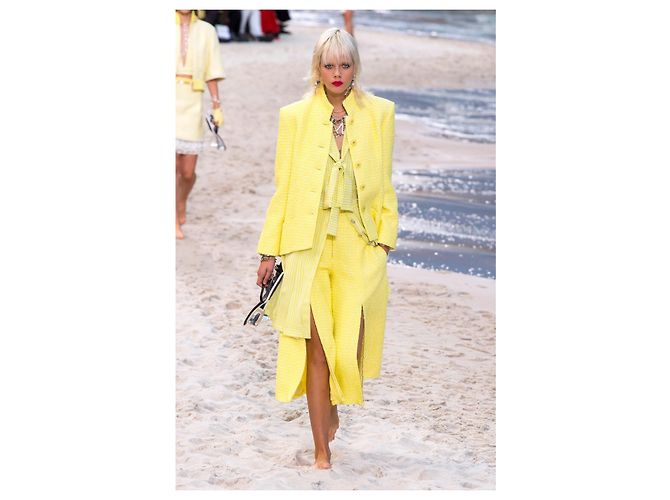 Chanel Culotte da Runway 2019 Giallo - vista 13