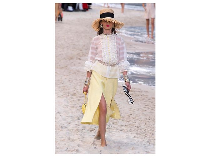 Chanel Culotte da Runway 2019 Giallo - vista 14