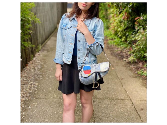 Saddle Dior Satteltasche Patchwork Jahre 2000Denim Jeans - Ansicht 10