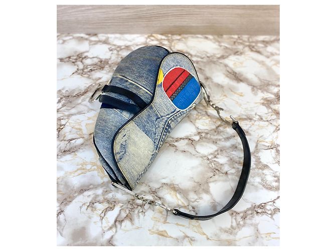 Saddle Dior Satteltasche Patchwork Jahre 2000Denim Jeans - Ansicht 2