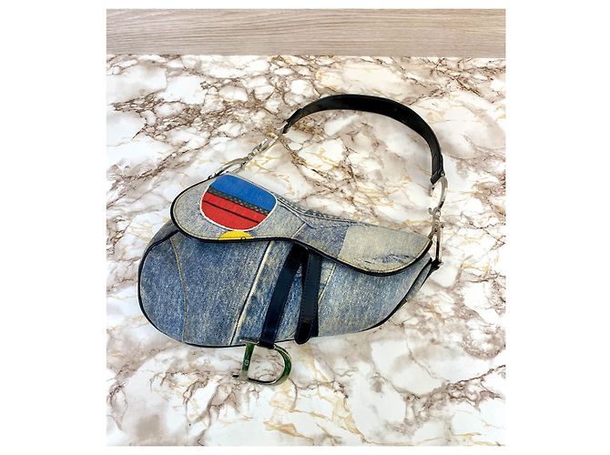 Saddle Dior Satteltasche Patchwork Jahre 2000Denim Jeans - Ansicht 3