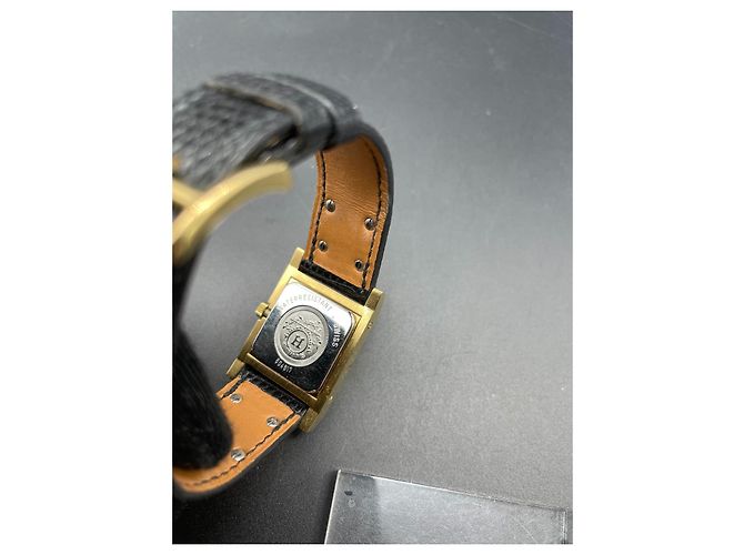 Hermès Medor Uhr vergoldet Lederarmband Gold hardware - Ansicht 4