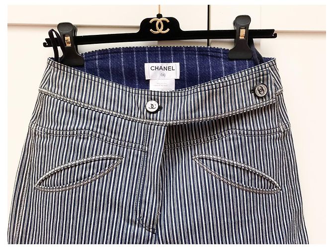 Chanel Weite Laufsteghose Blau - Ansicht 2