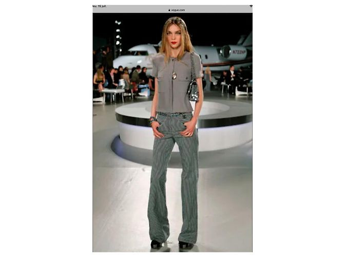 Chanel Weite Laufsteghose Blau - Ansicht 8