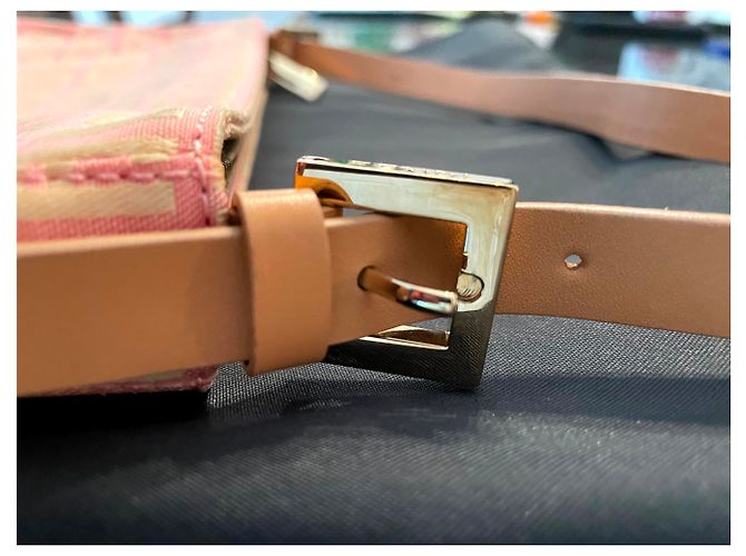 Fendi Baguette Jacquard Zucchine Rosadi Beige D'oro - vista 3