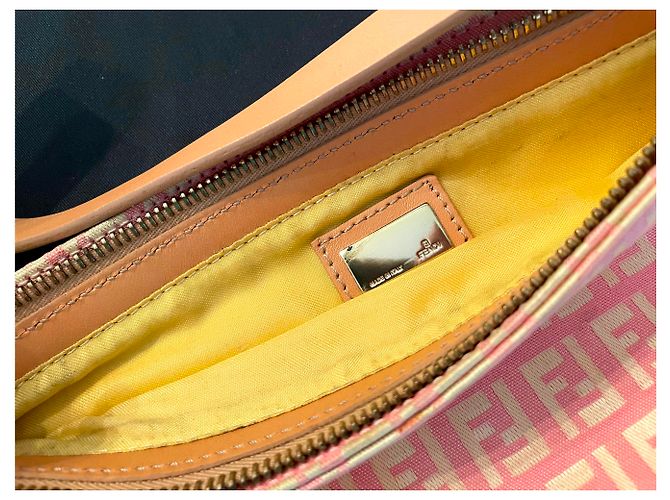 Fendi Baguette Jacquard Zucchine Rosadi Beige D'oro - vista 4