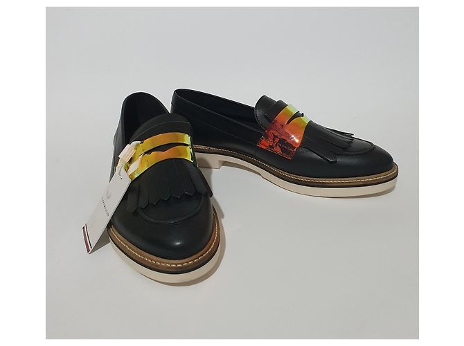 Tommy Hilfiger Leather Flats Black Size 41 - view 4