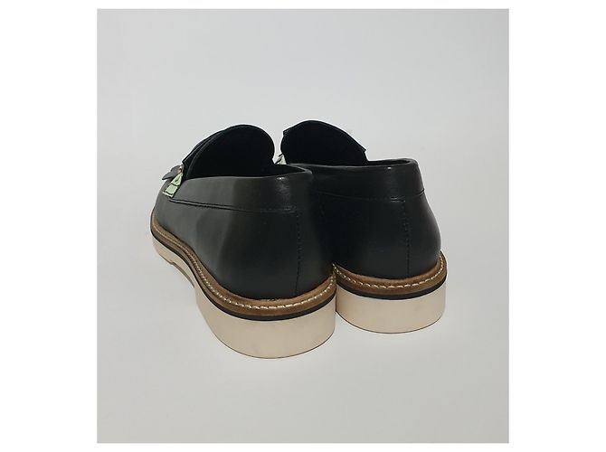 Tommy Hilfiger Leather Flats Black Size 41 - view 5
